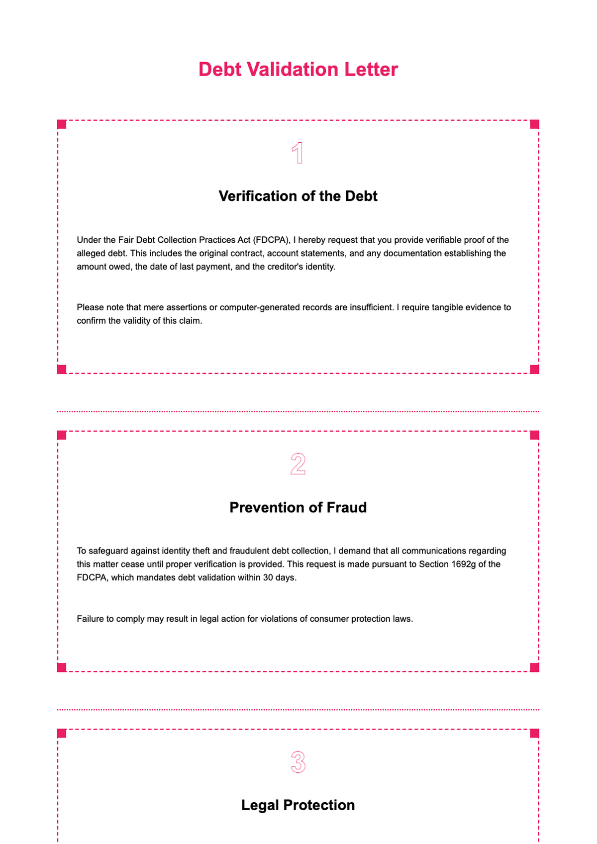 Pink themed debt management process flowchart with five steps_variant_2